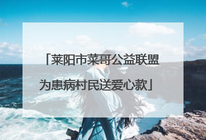 莱阳市菜哥公益联盟为患病村民送爱心款